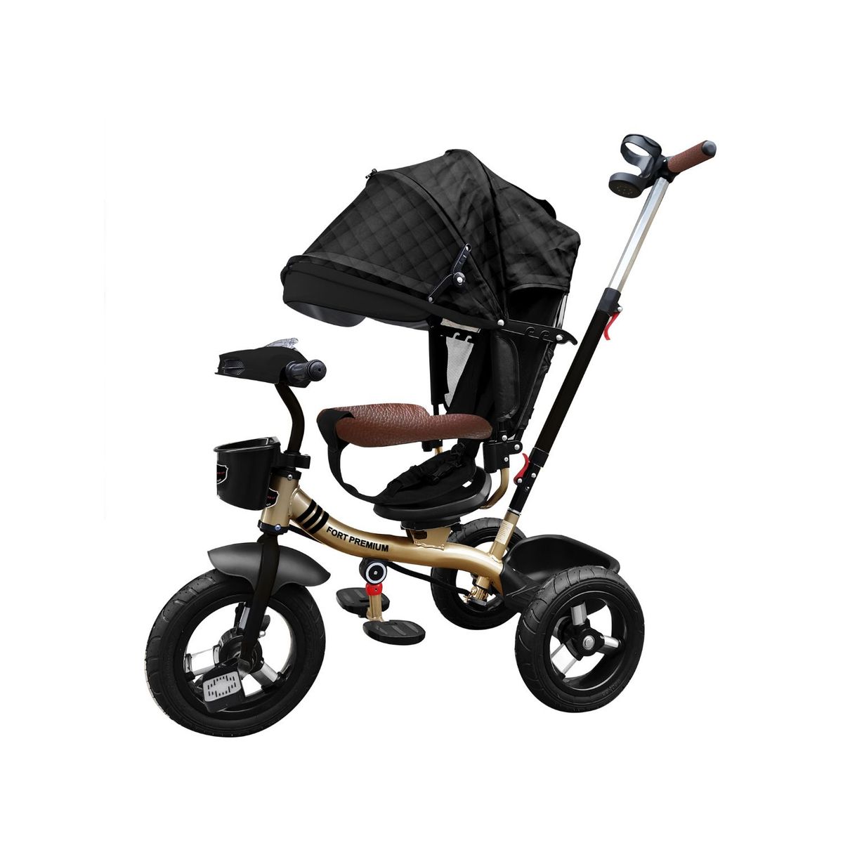 BABY KITS - Triciclo Fort Premium Gold - 5 en 1 Negro