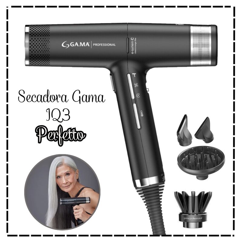 GAMA - Secadora Profesional Iq3 Perfetto Black 220v