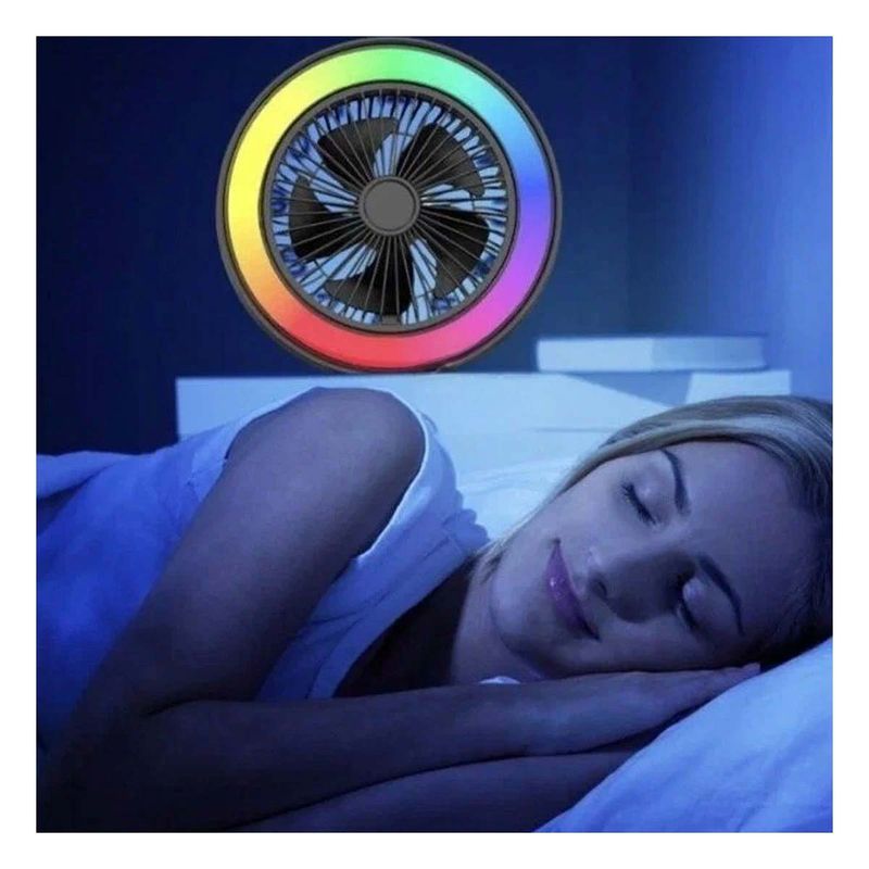 RYBIU IMPORT - Pack2 Parlante Portatil con Ventilador en Tono Negro