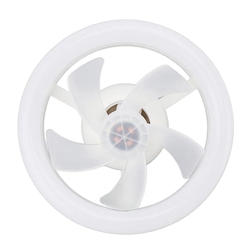 RYBIU IMPORT - Foco Ventilador 2 x 1 con 5 Aspas en Color Blanco