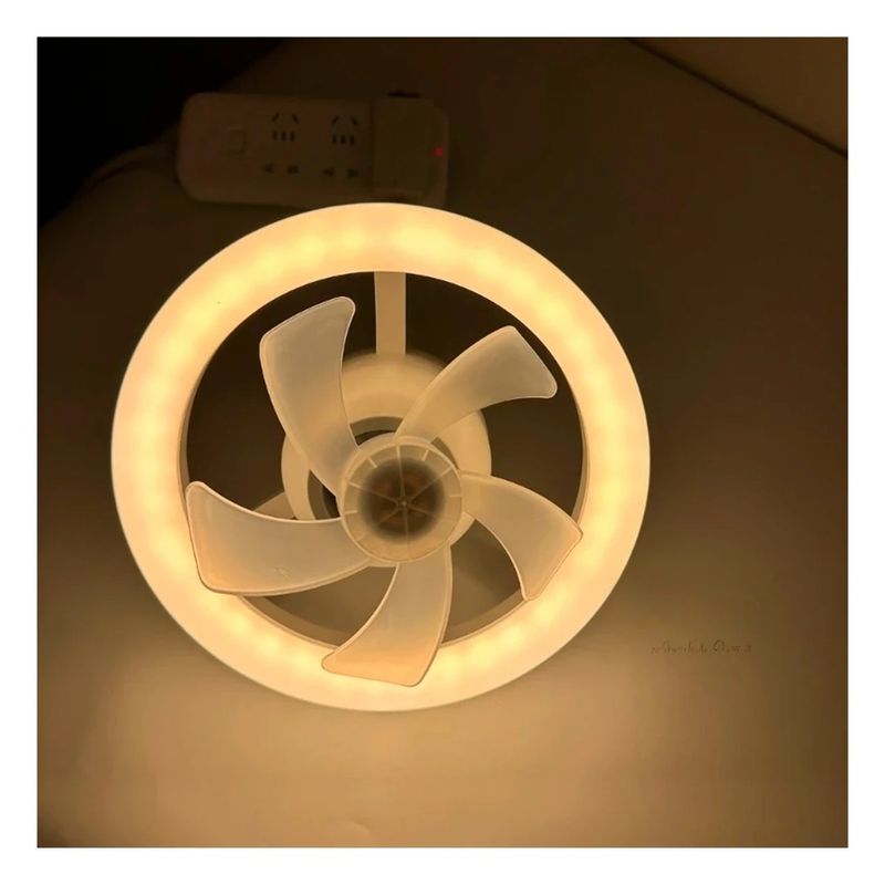 RYBIU IMPORT - Pack4 Lampara con Ventilador de Techo 2 en 1 Color Blanco