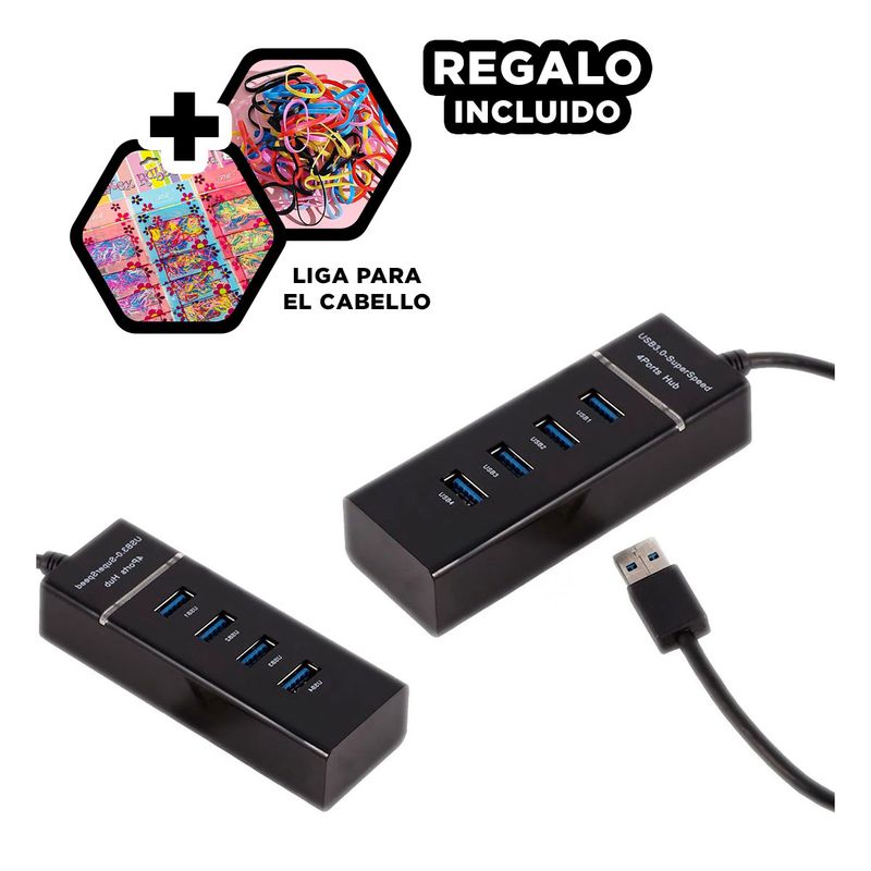 RYBIU IMPORT - Interfaz Facil de Usar Hub303 en Negro Y+Ligas de Regalo