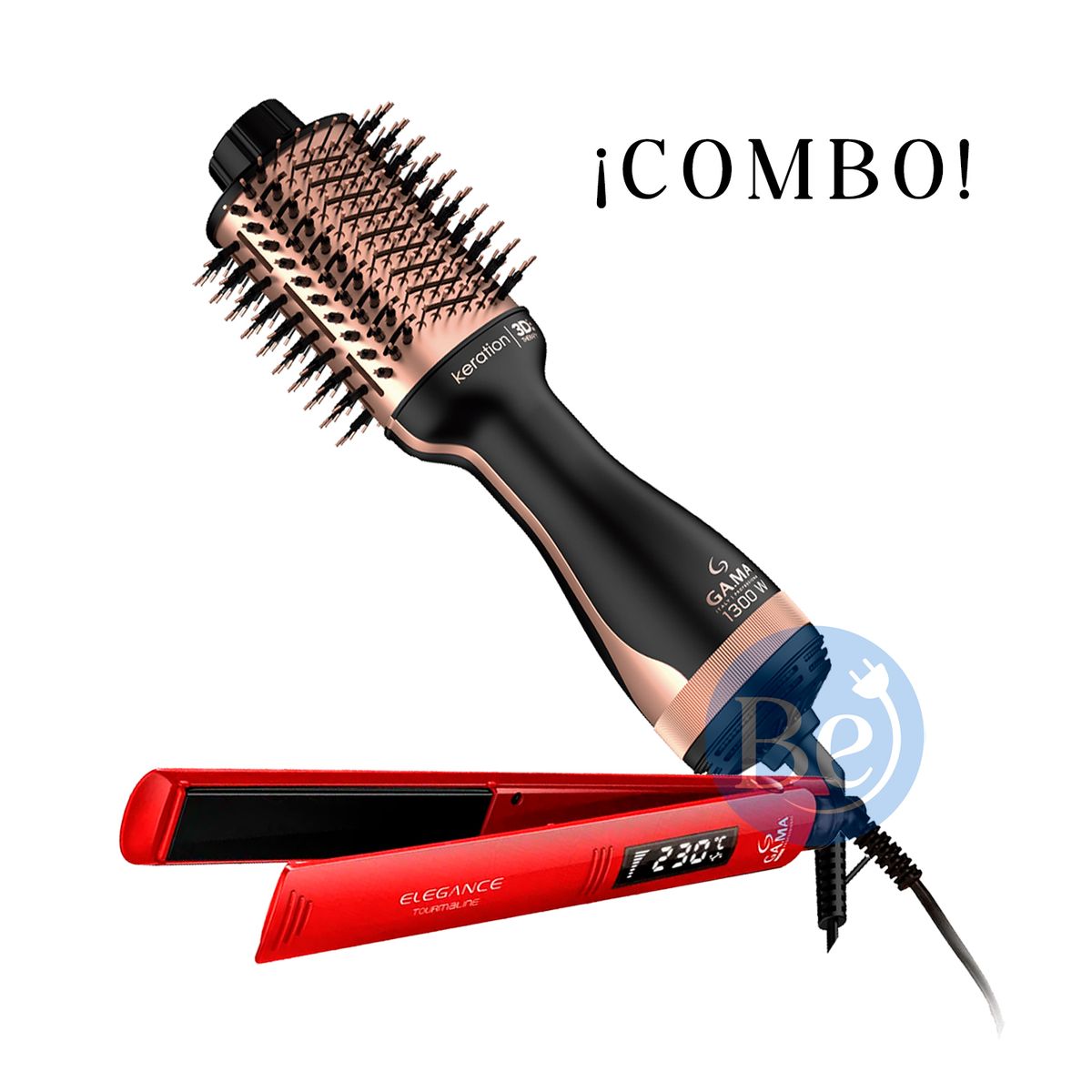 GAMA - Combo Gama Alisadora Elegance BECHS0000001072 y Cepillo Keration