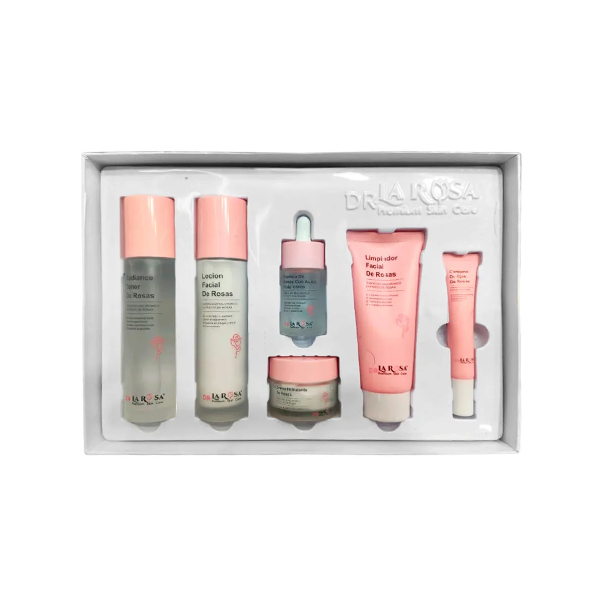 GENERICO - Set Skin Care premiun de Rosas y Ácido Hialurónico 6 piezas Dr la Rosa