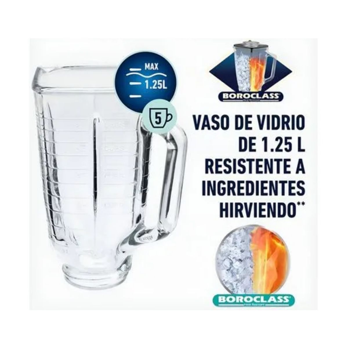OSTER - Repuesto Vaso de Vidrio Para Licuadora 1.25 L Oster 25843