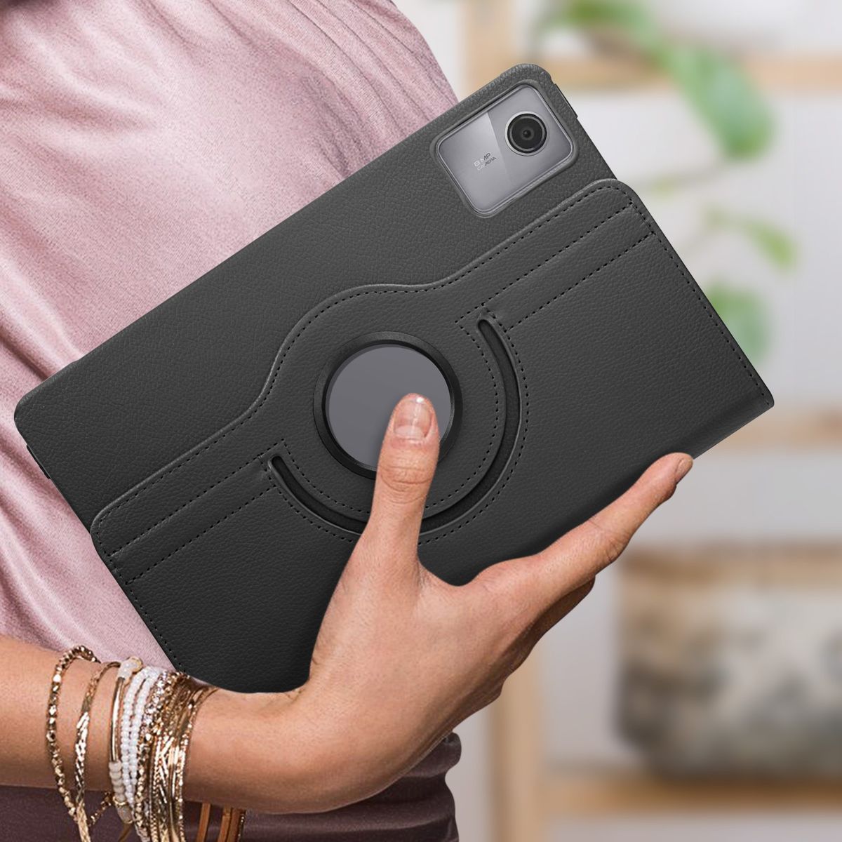 GENERICO - Funda Protector Giratorio 360° para Lenovo M11 - NEGRO