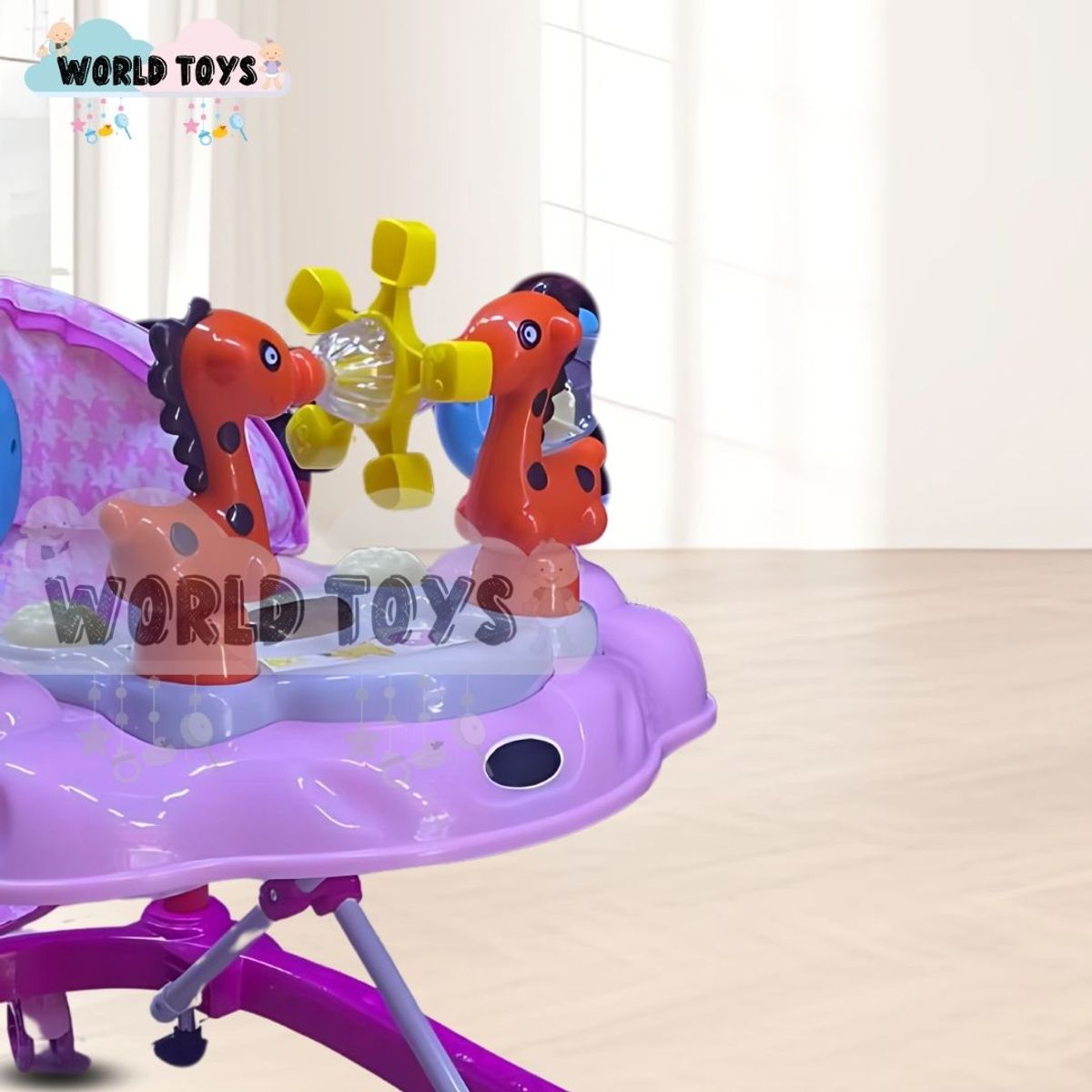 BABY - Andador Musical Plegable «JIRAFFITE MUSIC» Bluetooth Pink