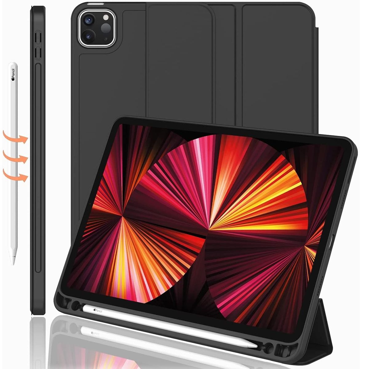 GENERICO - Case Porta Pencil para iPad Pro 12.9 6ta A2436 A2764 A2437 A2766 Smart