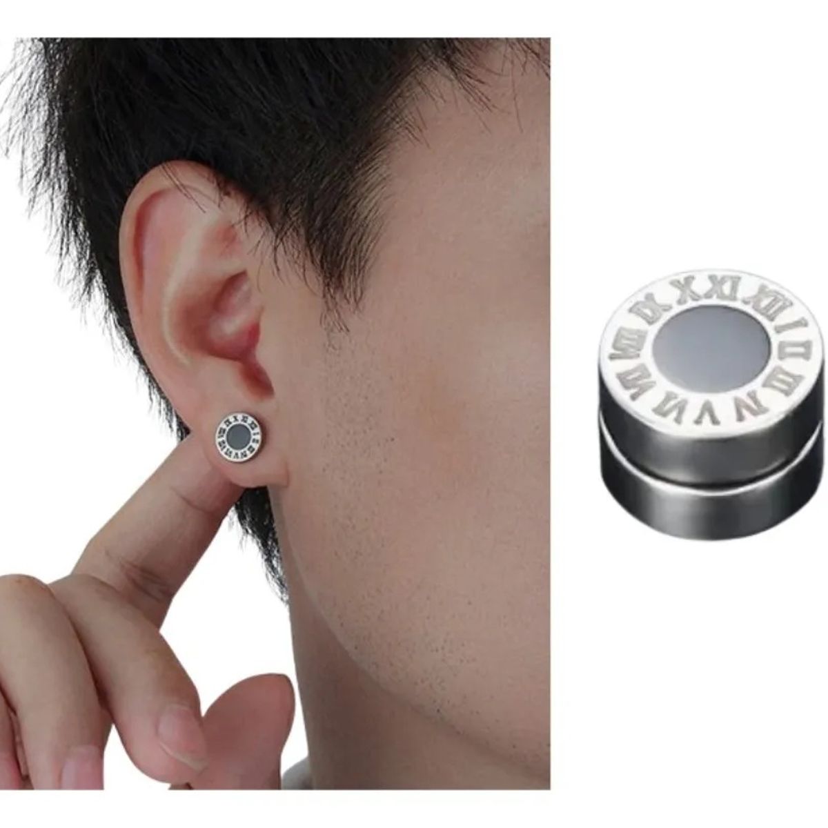 GENERICO - Arete Imán No Hueco Círculo Falso Piercing Imantado