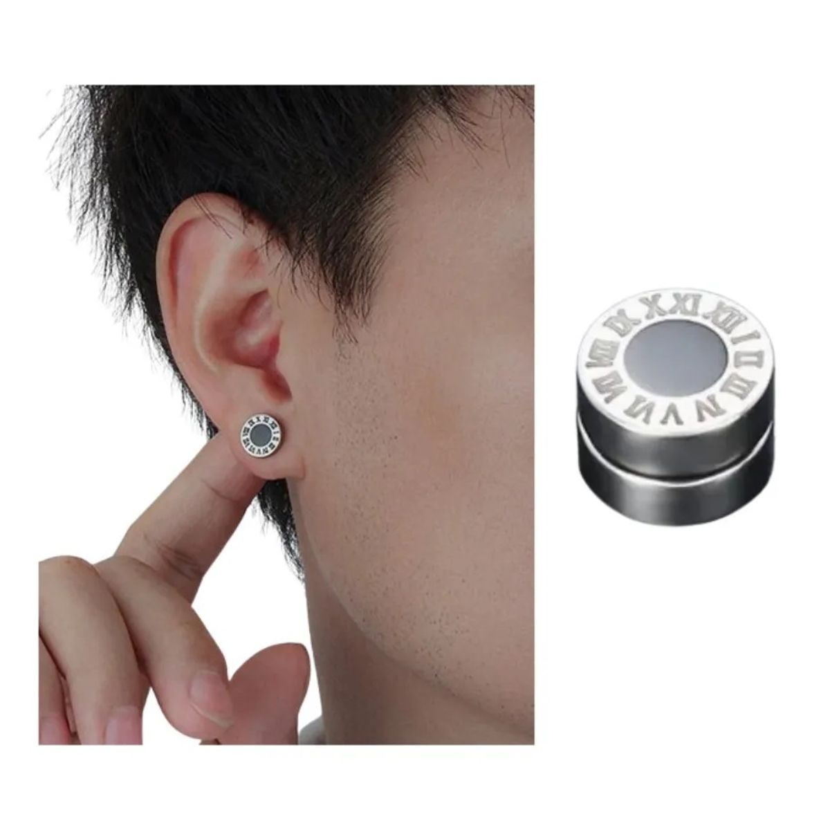 GENERICO - Arete Imán No Hueco Círculo Falso Piercing Imantado