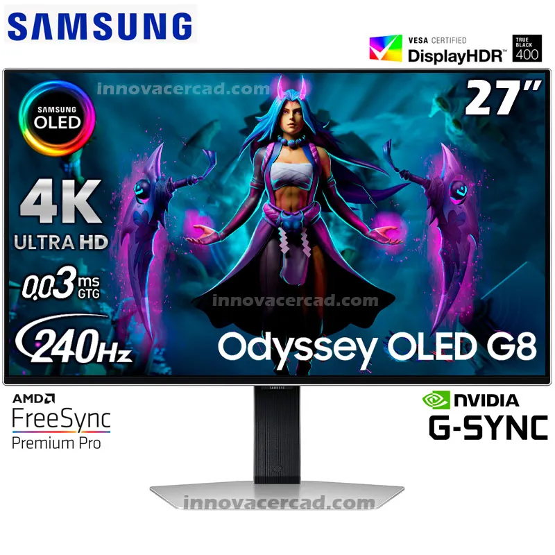 SAMSUNG - Monitor Gaming Samsung Odyssey G8 OLED 27” OLED 4K UHD 240hz 03ms