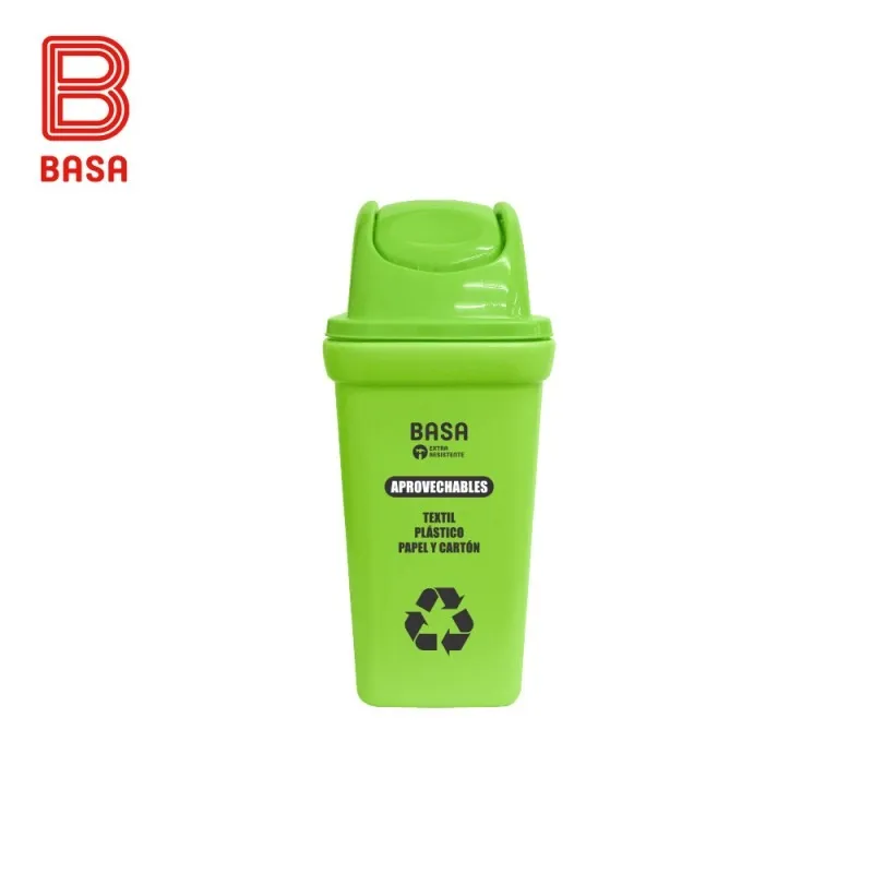 BASA - Papelera Bodeguita Ahorra Espacio Verde 35 Lt Ecobasa