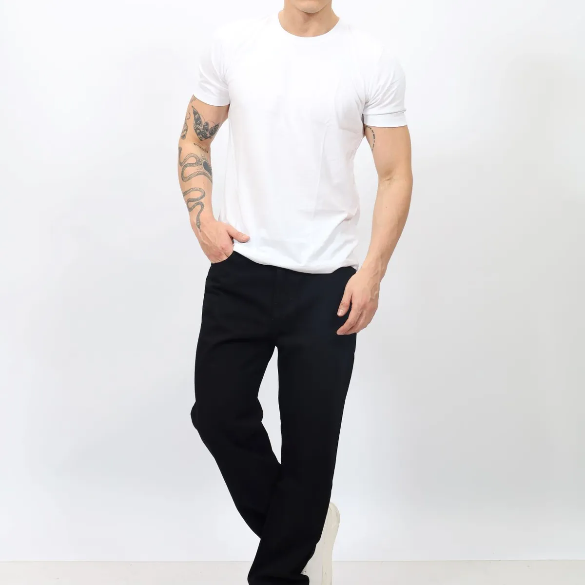 QH - Pantalón Clásico de Denim 100% Algodón para Hombre