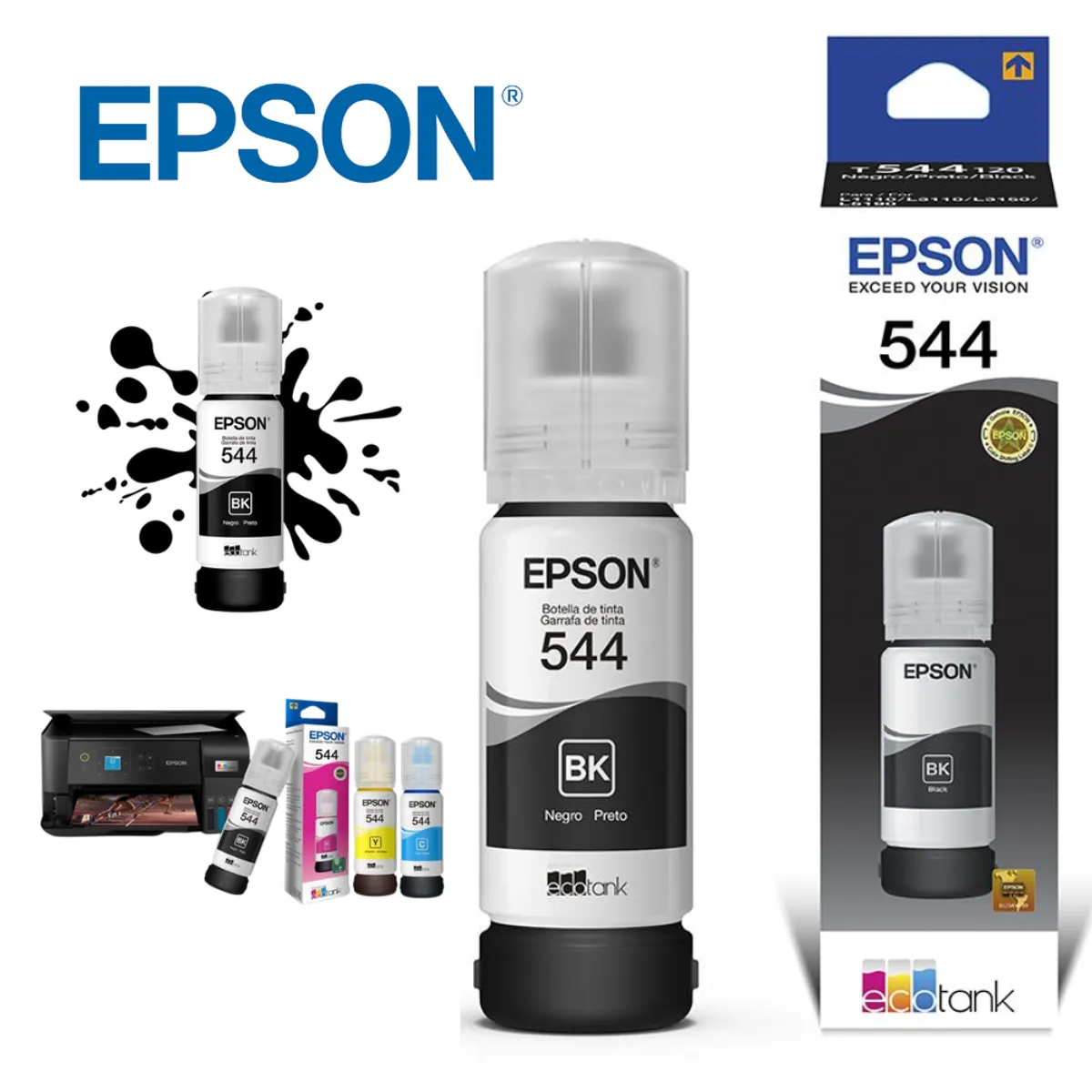 EPSON - Botella de Tinta Epson 544 Negro