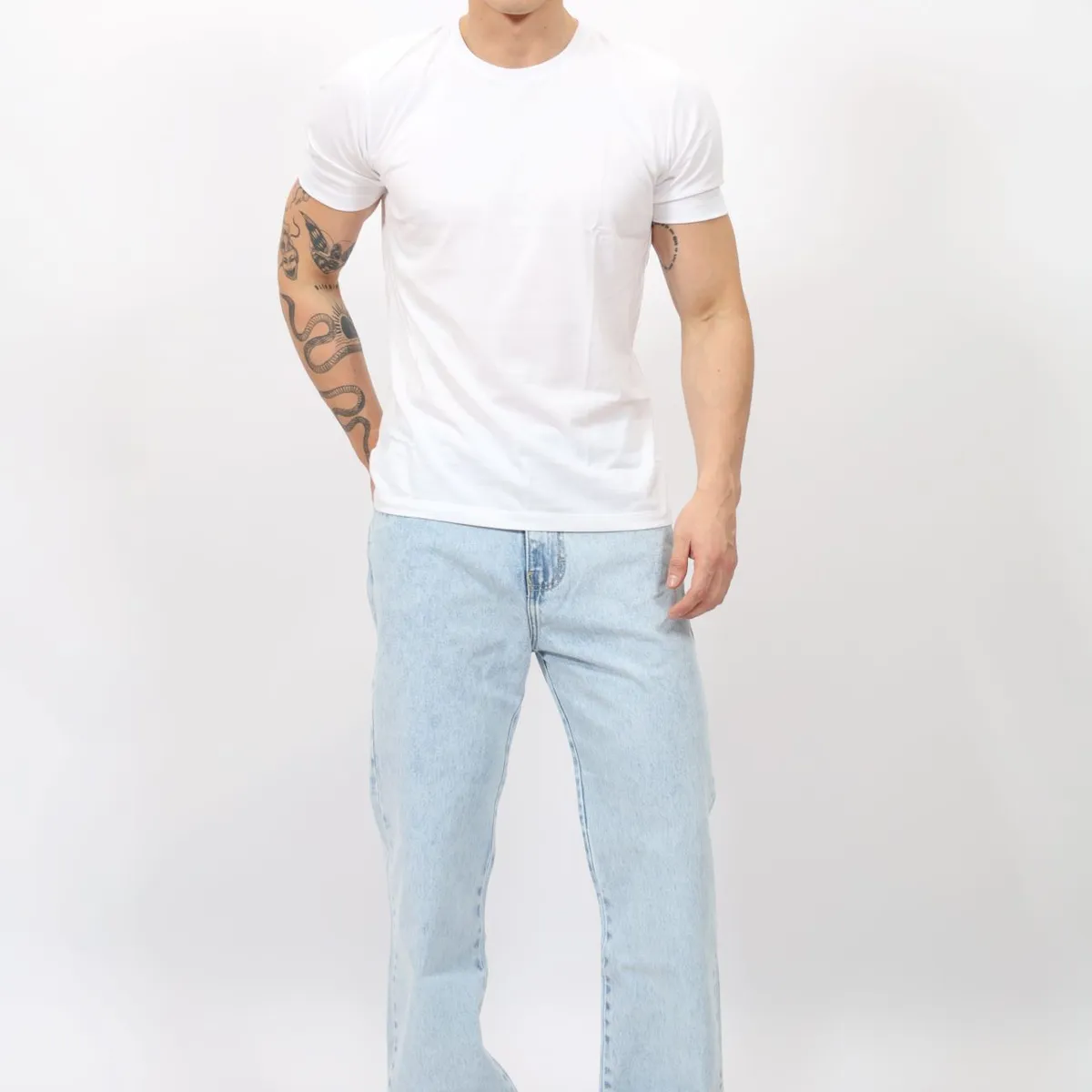 QH - Pantalón Clásico de Denim 100% Algodón para Hombre