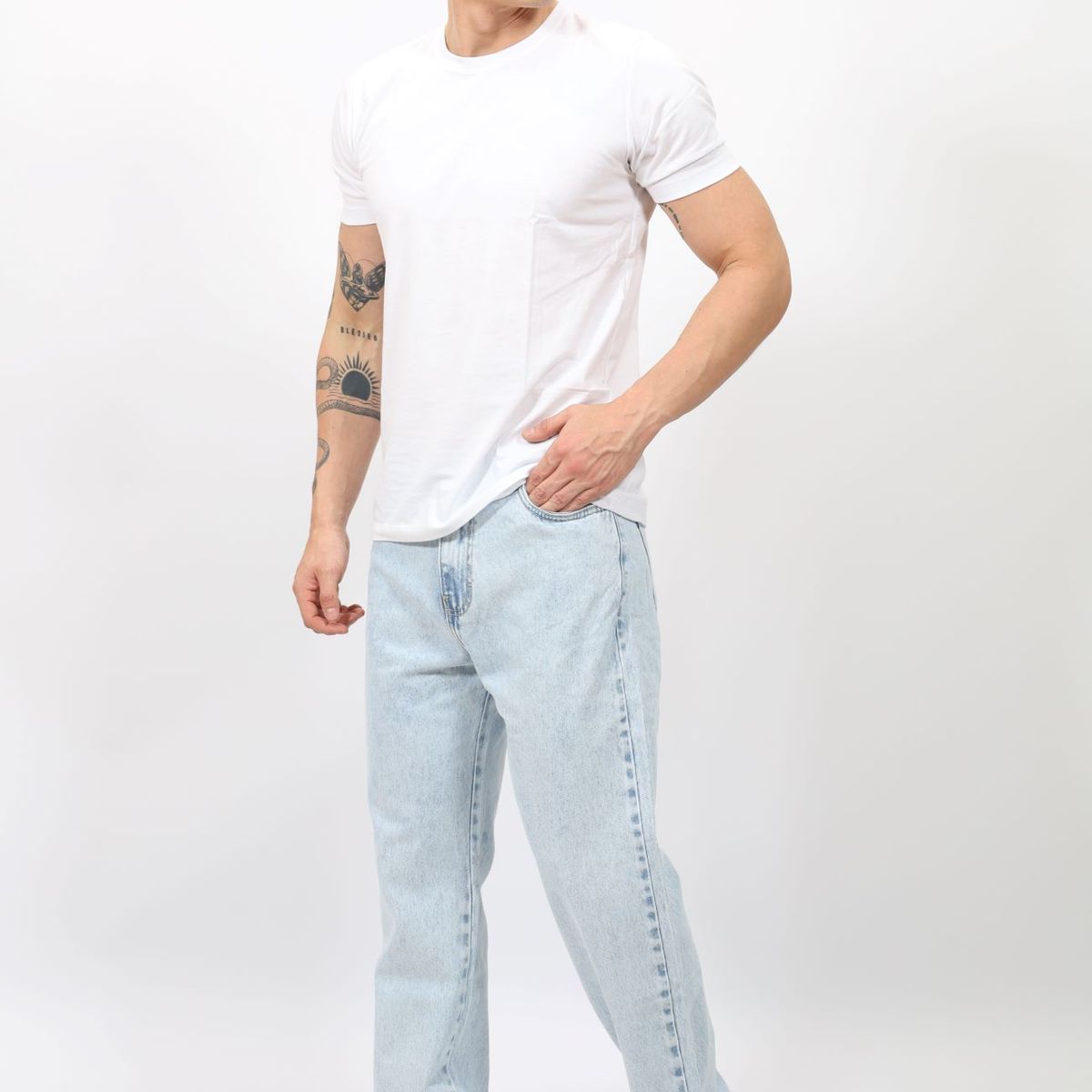 QH - Pantalón Clásico de Denim 100% Algodón para Hombre