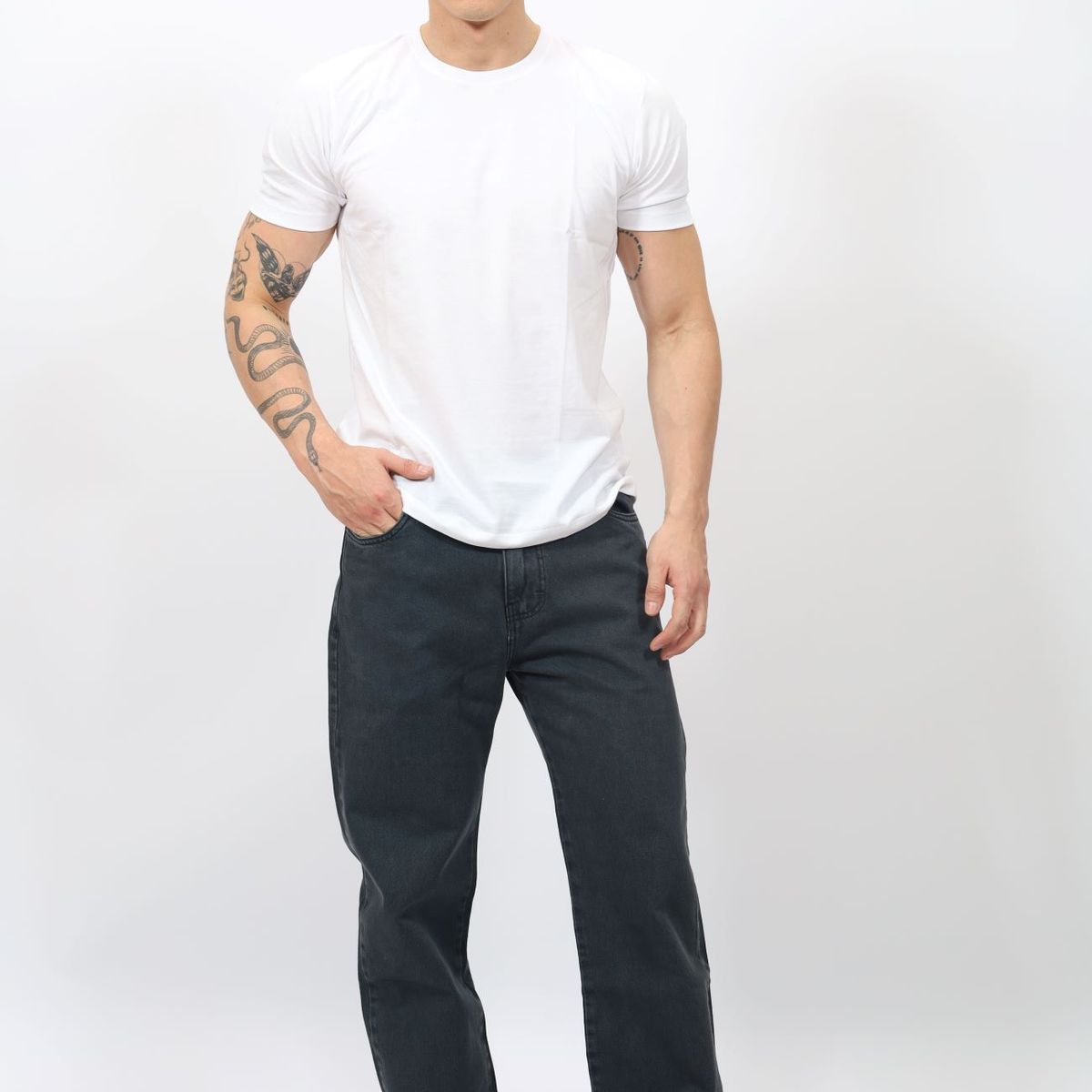QH - Pantalón Clásico de Denim 100% Algodón para Hombre