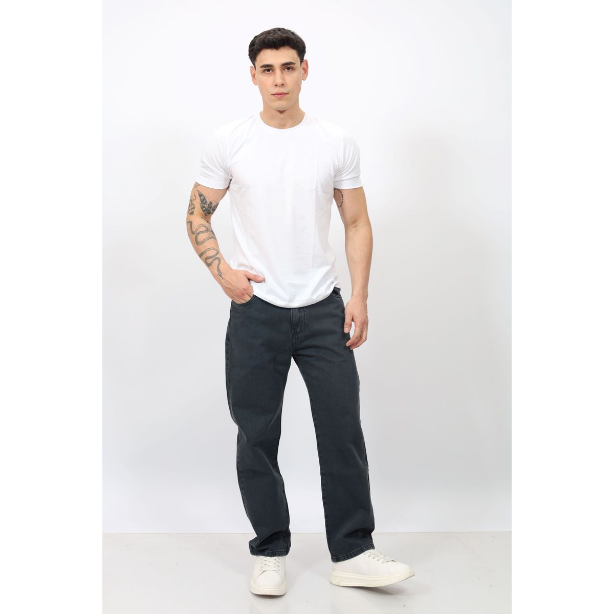 QH - Pantalón Clásico de Denim 100% Algodón para Hombre