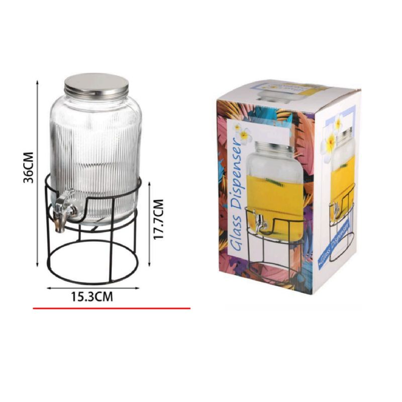 OTTOWARE - Dispensador De Agua De Vidrio 4 L + Base