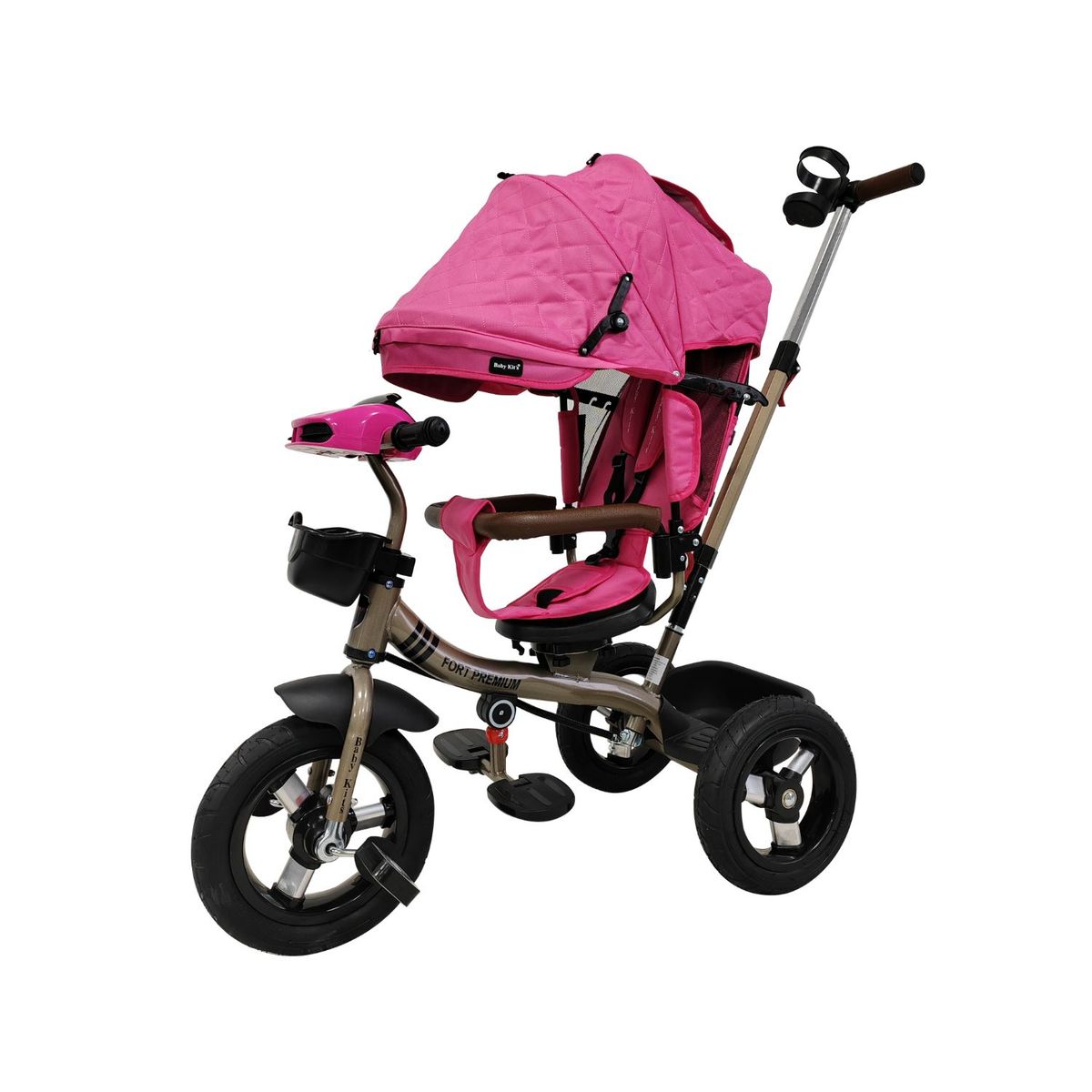 BABY KITS - Triciclo Fort Premium Gold - 5 en 1 Fucsia