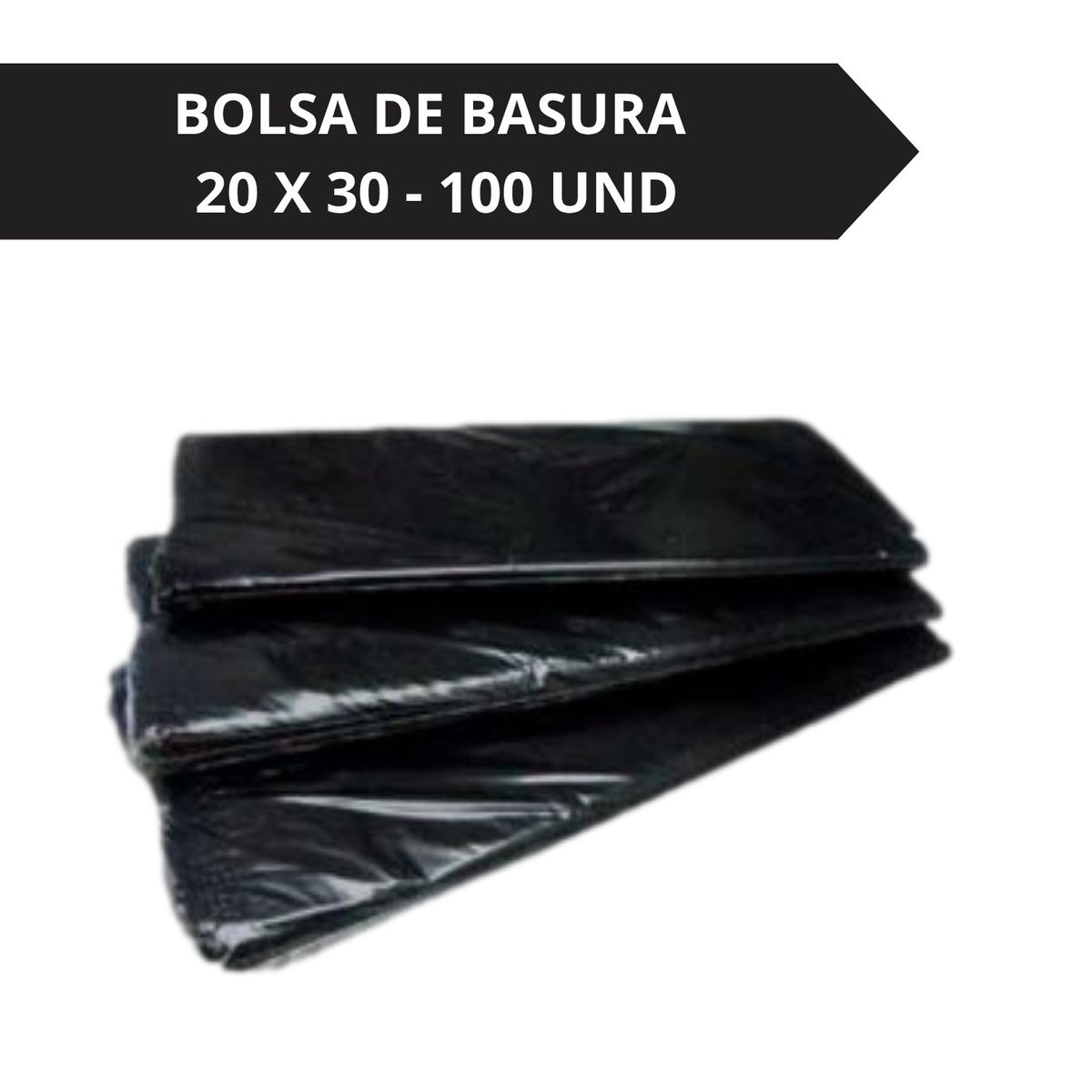 GENERICO - BOLSAS DE BASURA 20X30 PAQUETE DE 100 UND