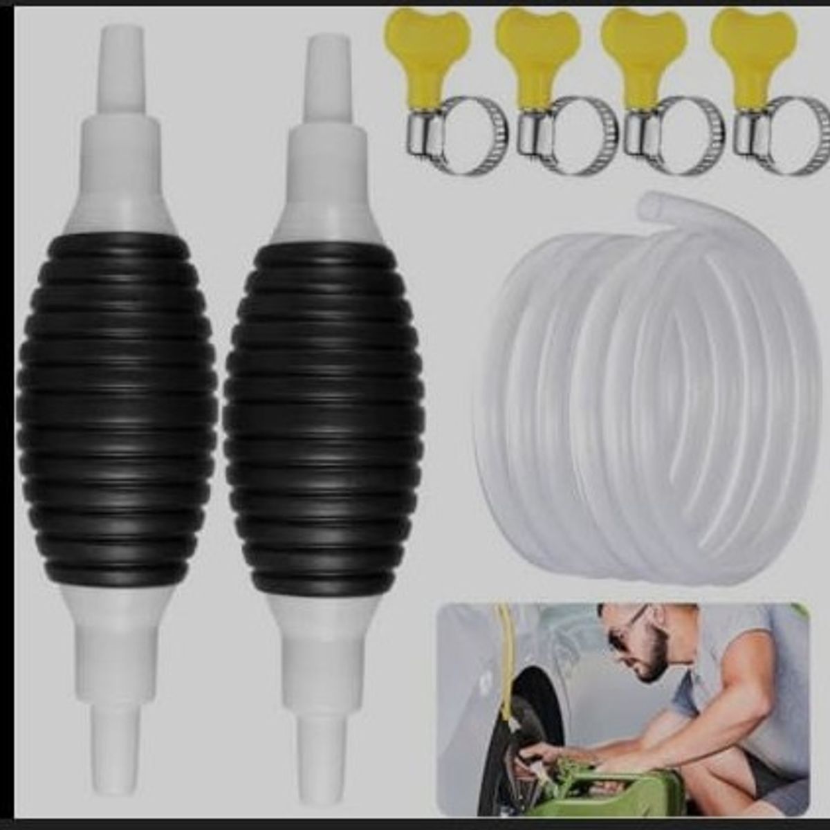 GENERICO - PACk 2 BOMBAS MANUALES DE SUCCION DE  LIQUIDOS AGUA O GASOLINA