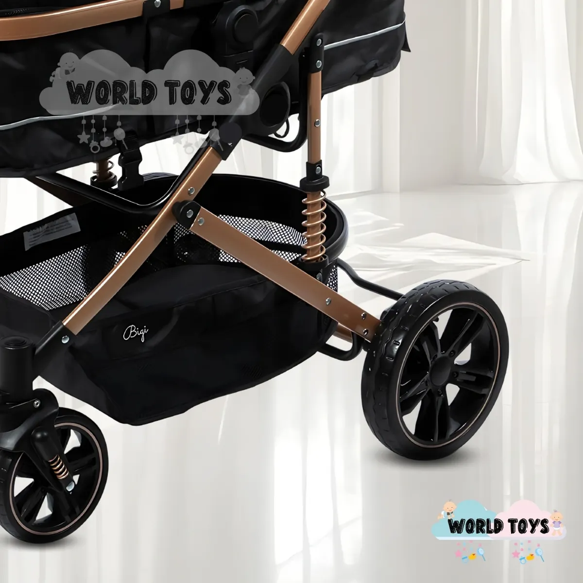 BABY - Coche Cuna Moisés de Lujo «INFINITIVE GOLD» Black