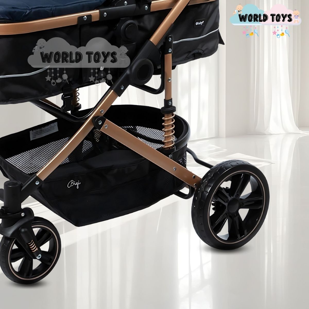 BABY - Coche Cuna Moisés de Lujo «INFINITIVE GOLD» Blue