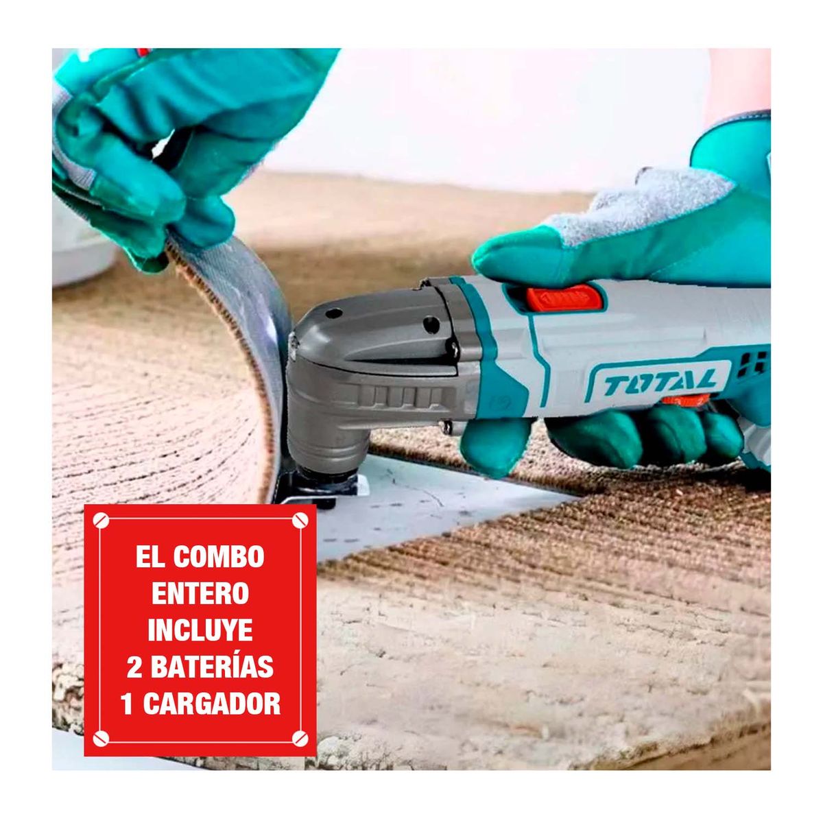 TOTAL TOOLS - Set Taladro Bl + Aspiradora 20v + Multiherramienta +Linterna Total