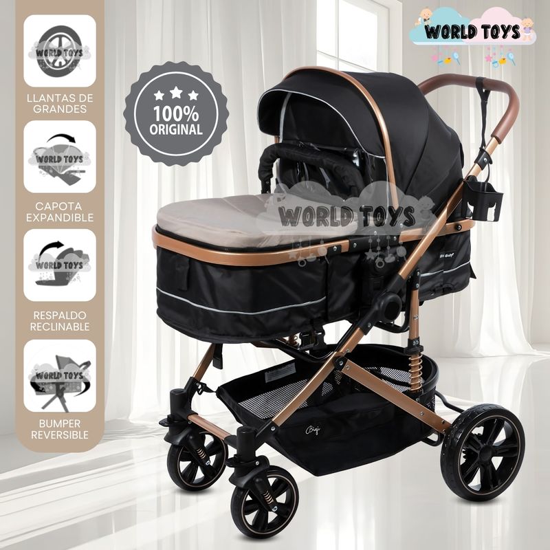 BABY - Coche Cuna Moisés de Lujo «INFINITIVE GOLD» Beige