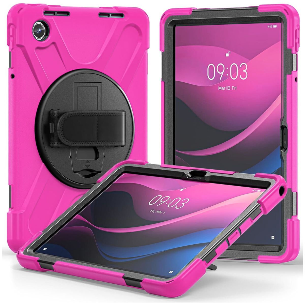 GENERICO - Funda Protector Antigolpe Armor 360° Para Lenovo M11  K11 - FUCSIA