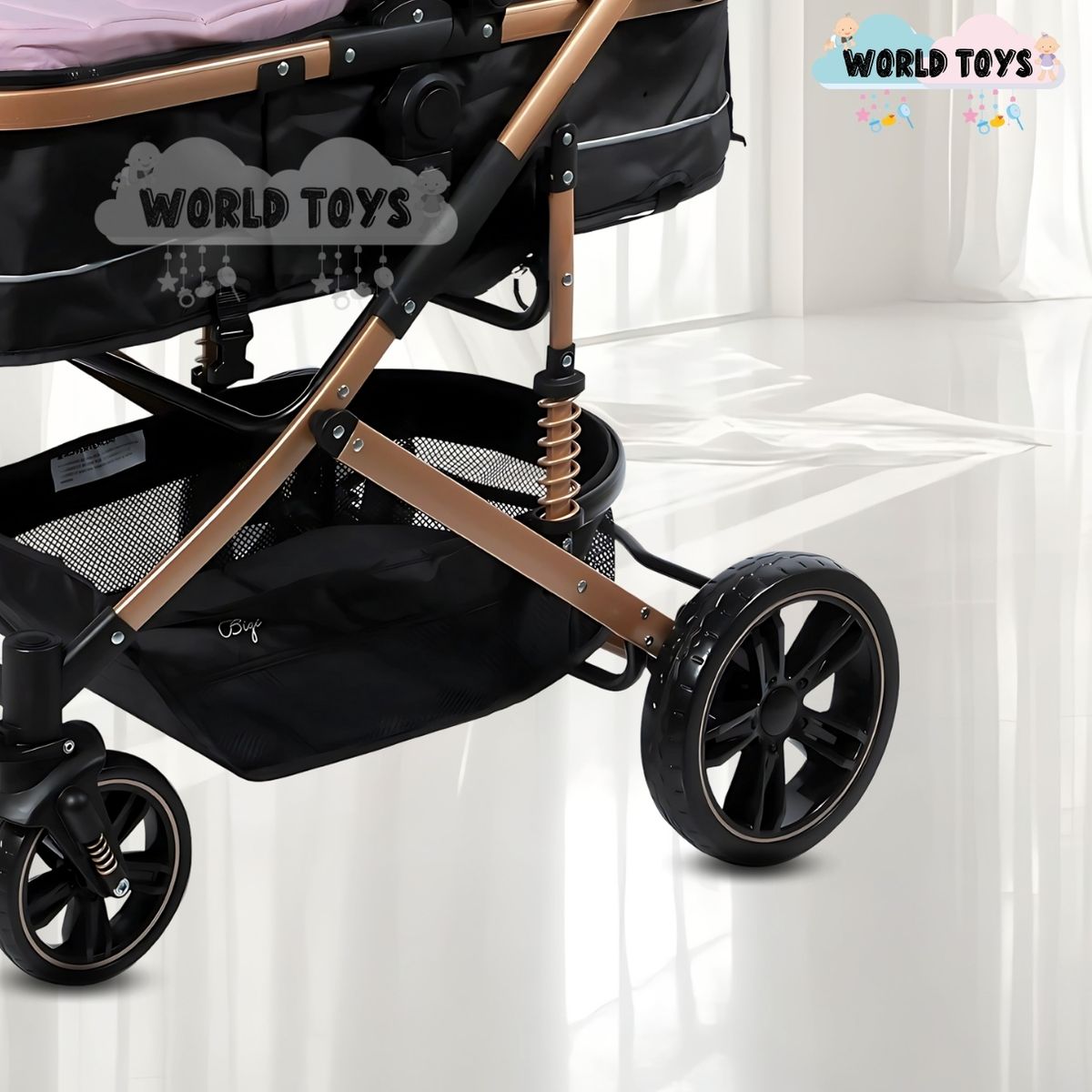 BABY - Coche Cuna Moisés de Lujo «INFINITIVE GOLD» Pink