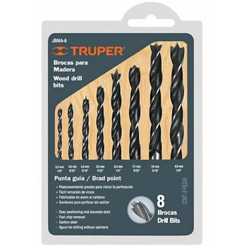 TRUPER - Brocas Para Madera 8 Pzs Truper - 11338