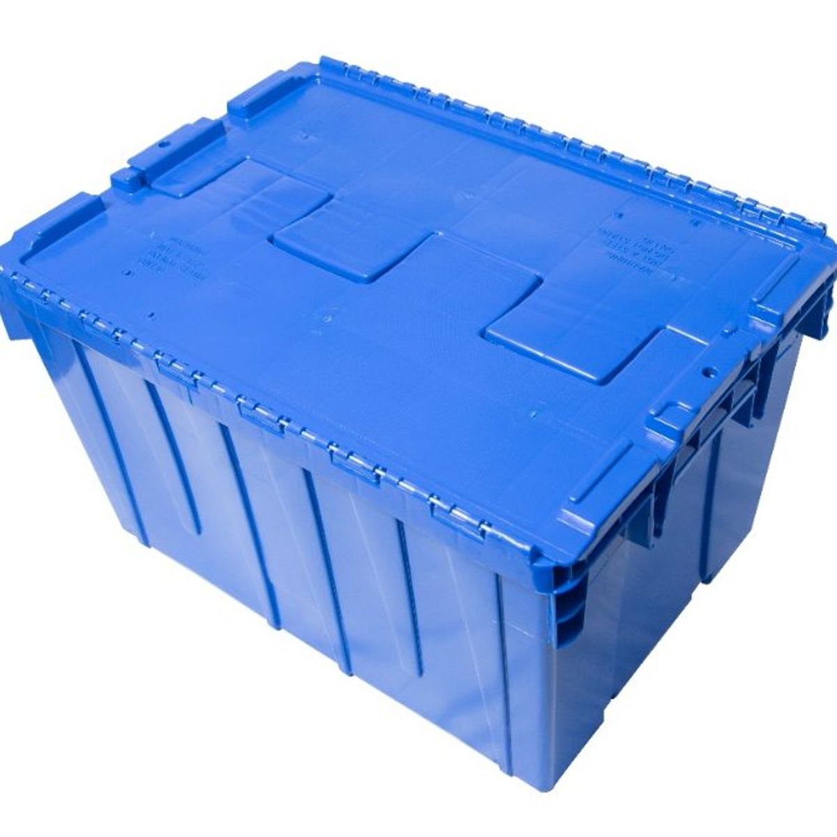 WENCO - CAJA DE PLASTICO CON TAPA ABISAGRADA AZUL 52LT - PACK 6