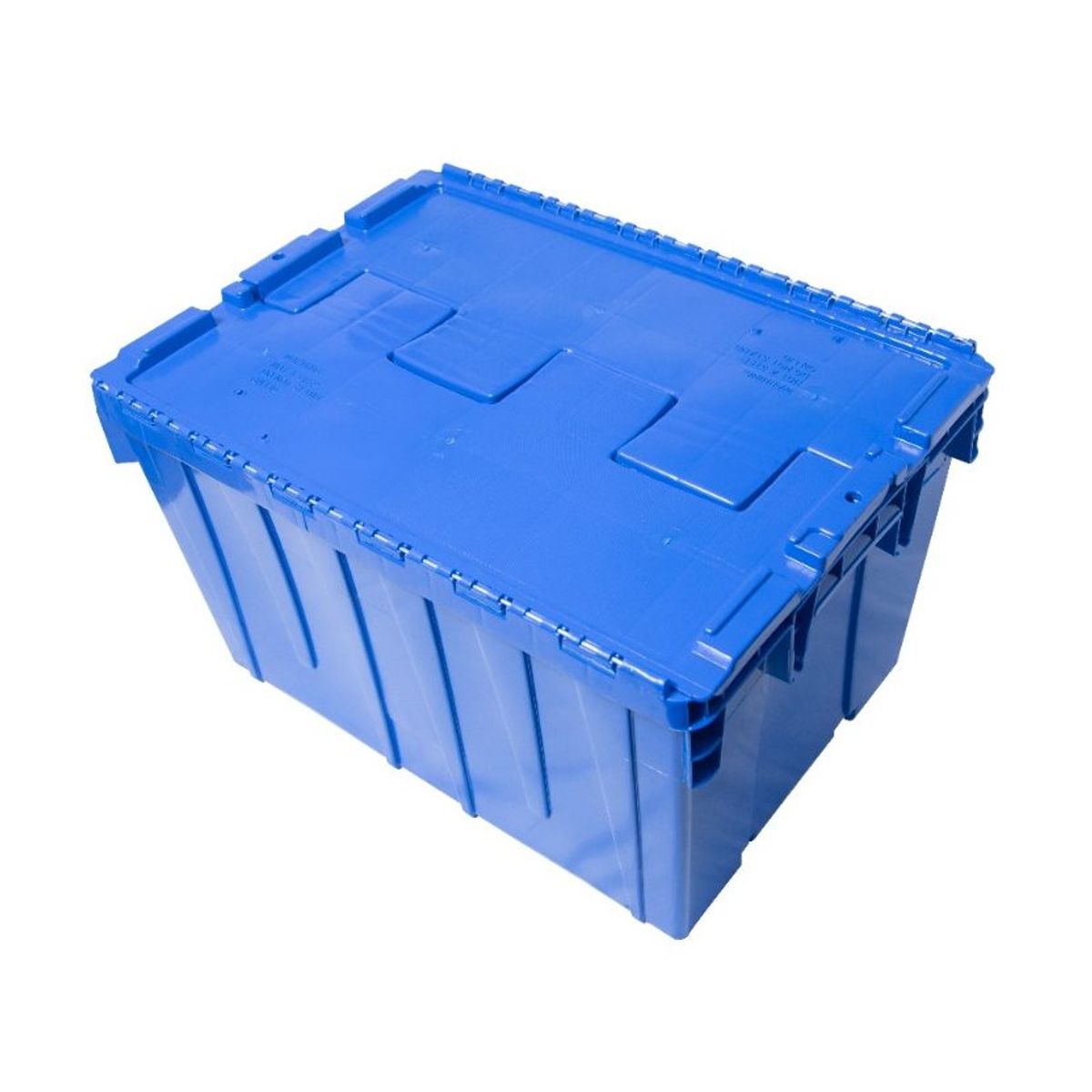 WENCO - CAJA DE PLASTICO CON TAPA ABISAGRADA AZUL 52LT - PACK 6