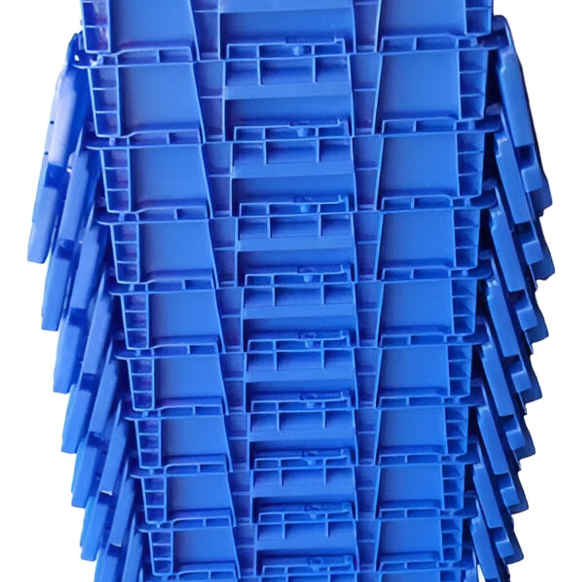 WENCO - CAJA DE PLASTICO CON TAPA ABISAGRADA AZUL 52LT - PACK 6