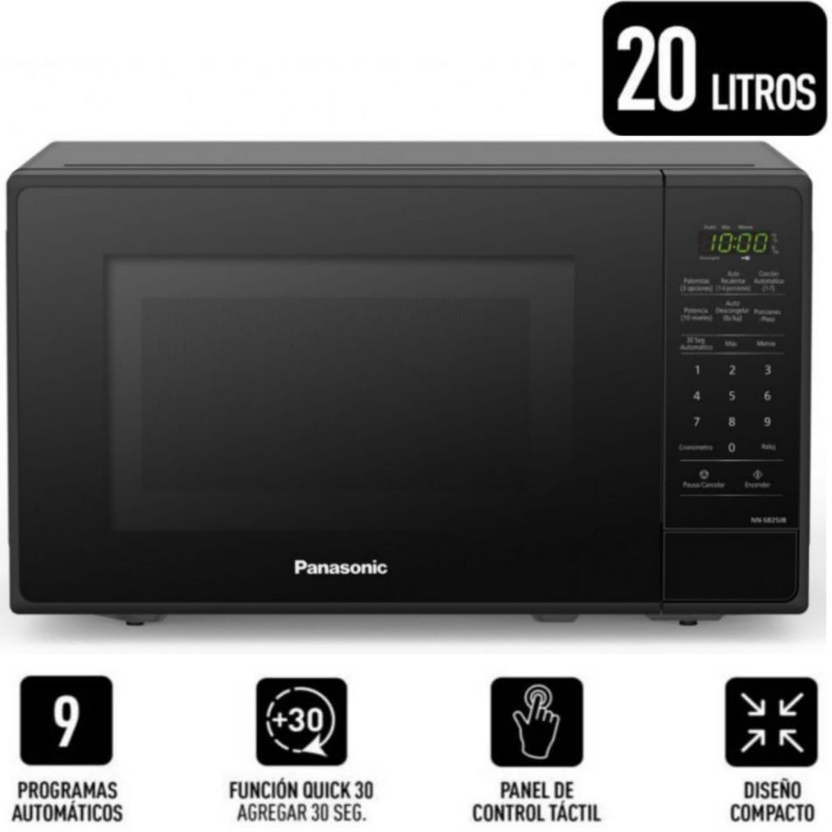 PANASONIC - Horno Microondas 20L NN-SB25JBRPK