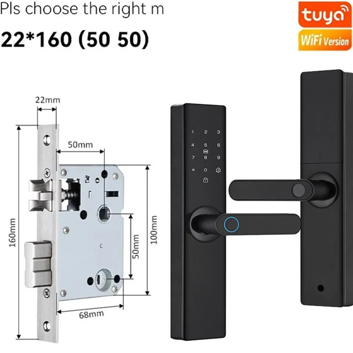 TUYA - Cerradura Inteligente WiFi PST-Z17 HuellaTarjetaAppTeclado y Llave