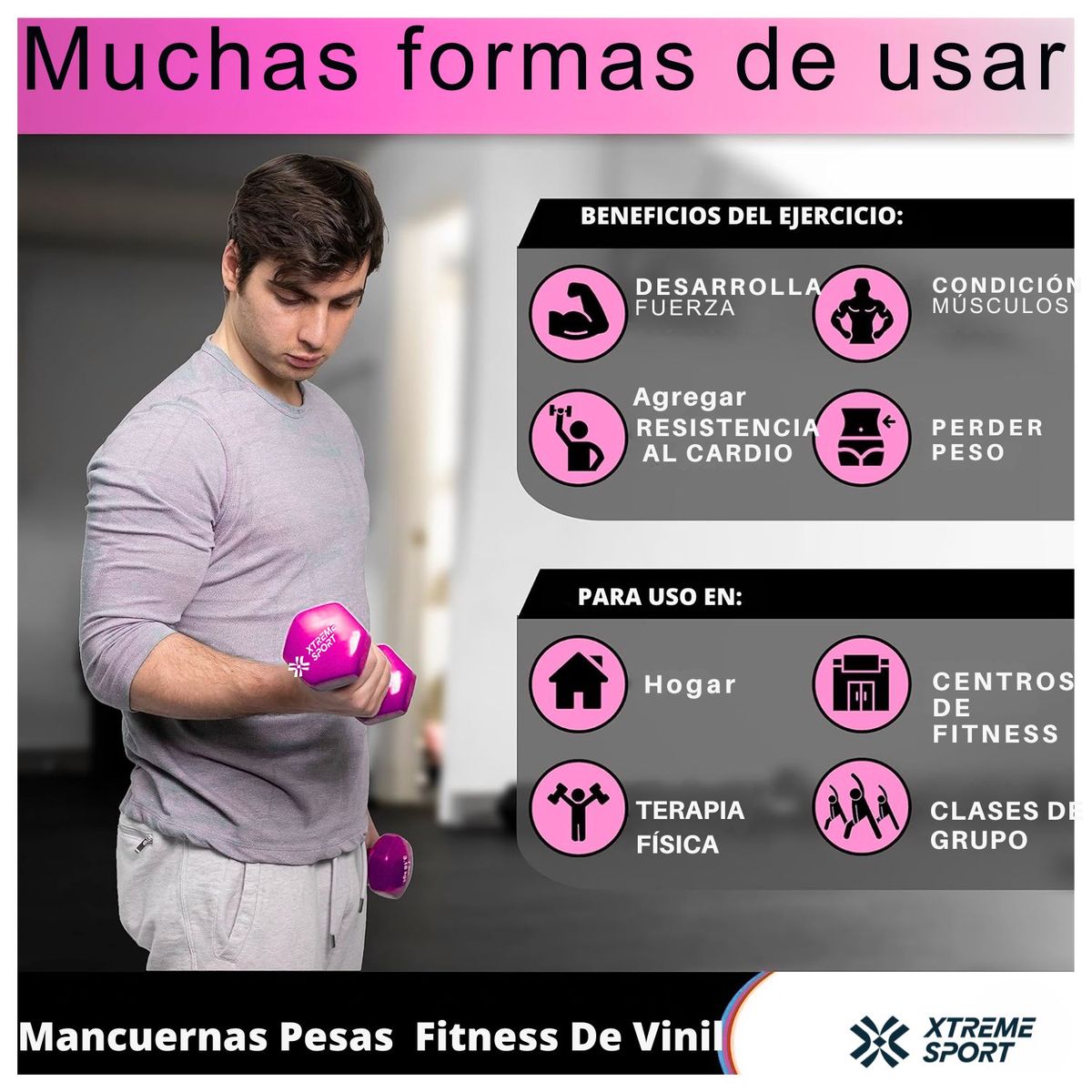 XTREME SPORT - Mancuernas Xtreme Sport Pesas De 4 kg Fitness De Vinil X2