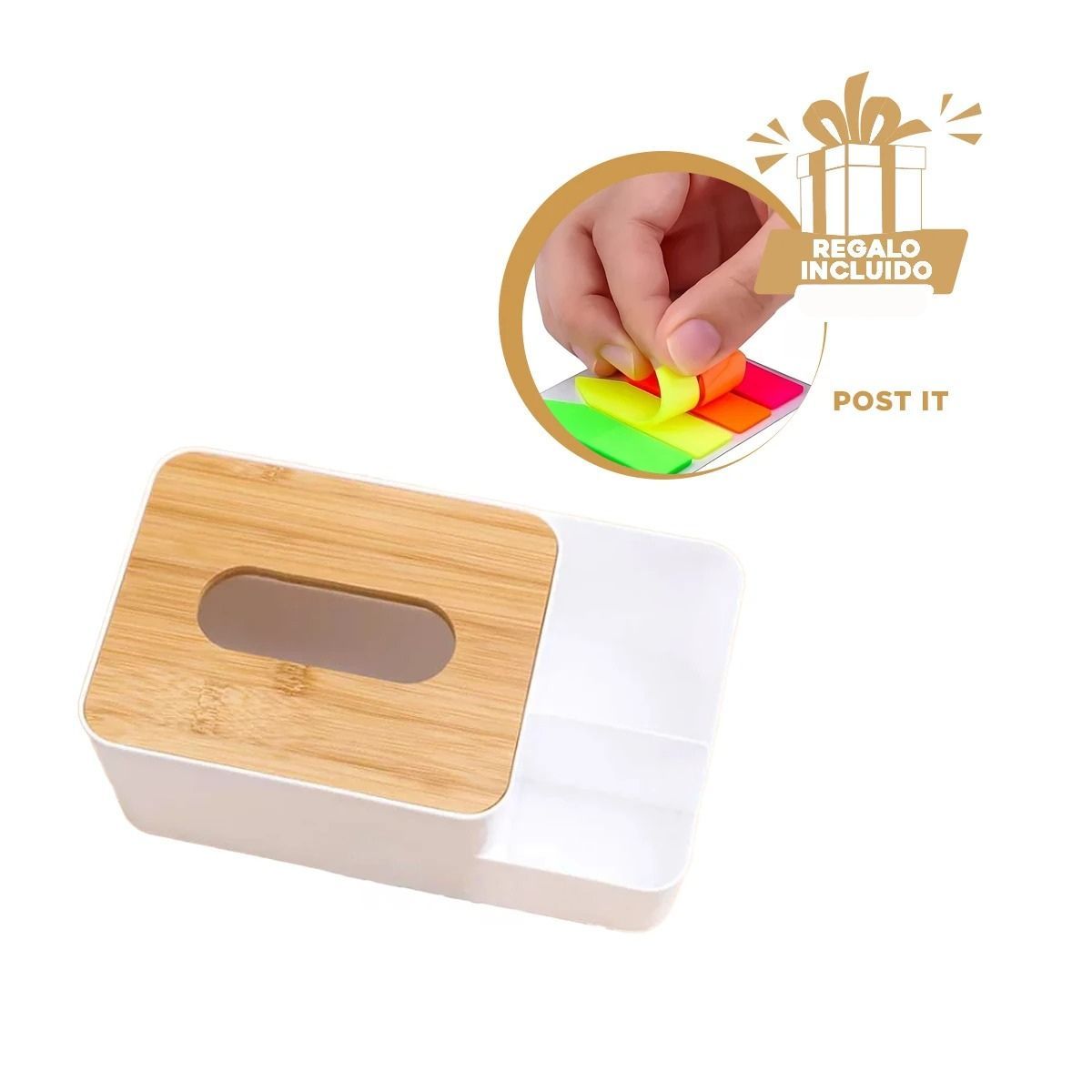 GENERICO - Dispensador con Doble Espacios Blanco Y+Post-it Adhesivos