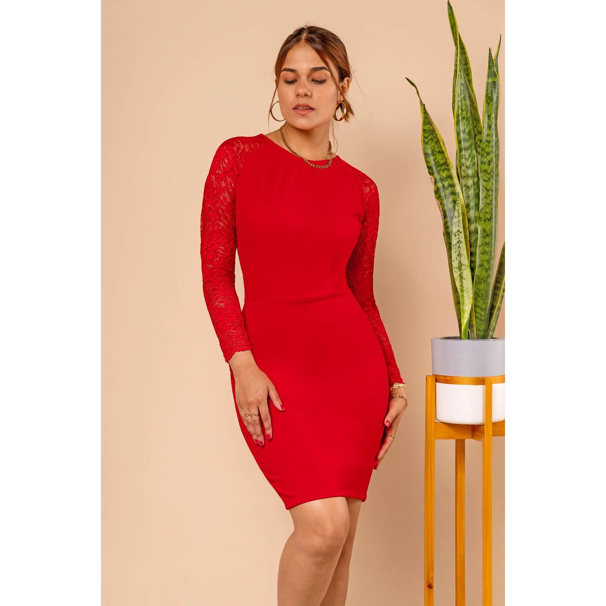 ARMA TU LOOK - VESTIDO MONICA ENCAJE TRANPARENCIA MANGA LARGA ARMA TU LOOK