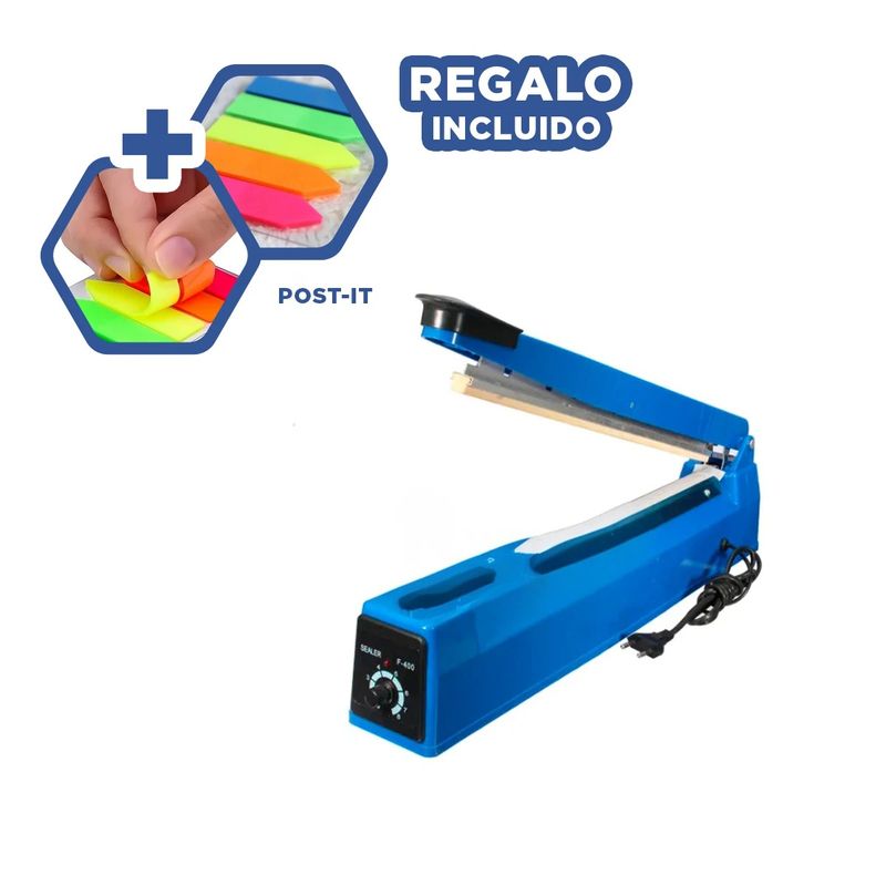 RYBIU IMPORT - Maquina Selladora 400mm para Bolsas Azul Y+Post-it Adhesivos
