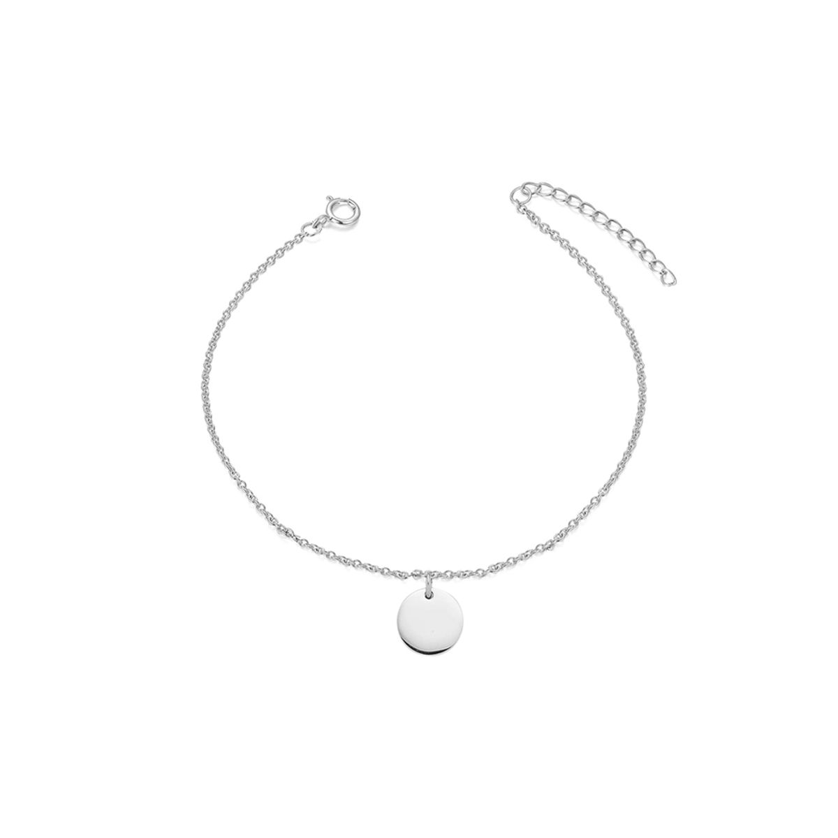 CLEO JOYAS & ACCESORIOS - Pulsera Placa Redonda Peq Plata