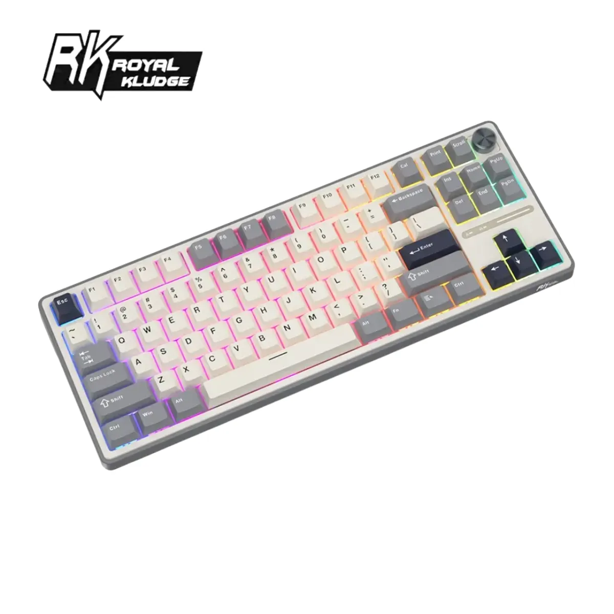 ROYAL KLUDGE - Teclado RK-R87PRO TKL Half Grey Creamy Switch Cableado