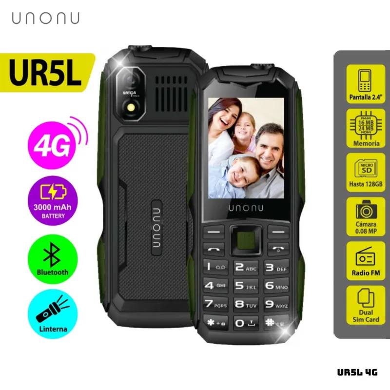 UNONU - CELULAR BASICO UNONU UR5L 4G DUAL SIM - VERDE