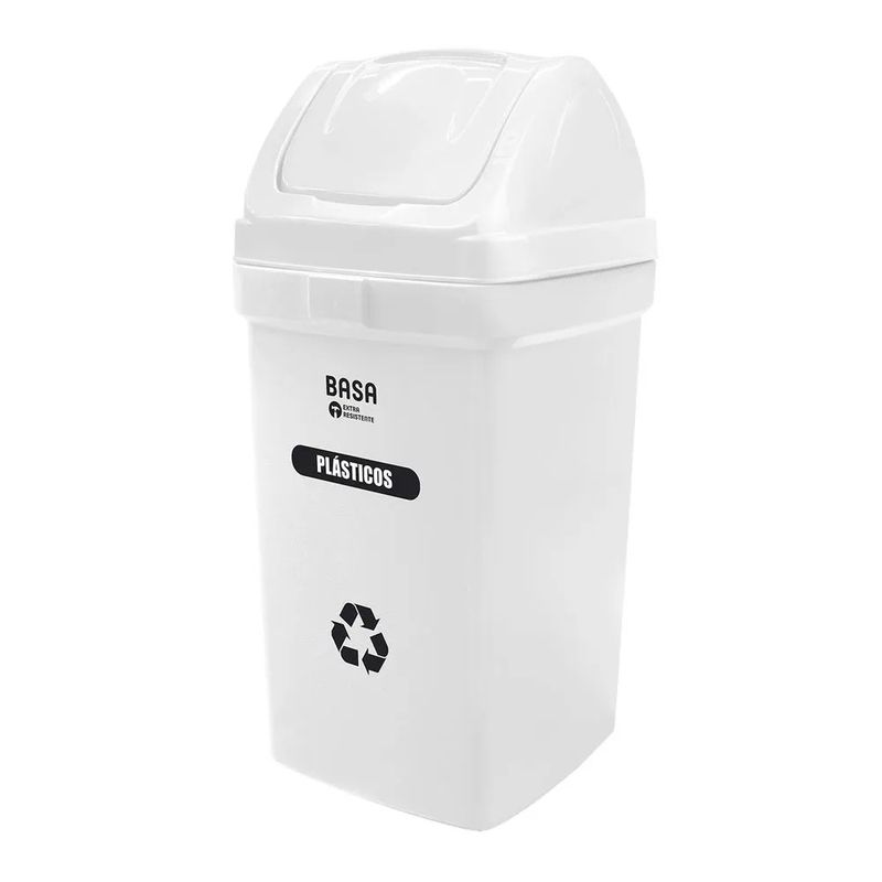 BASA - Papelera Bodeguita Blanco Vaiven 75 Lt Ecobasa