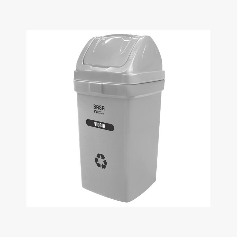 BASA - Papelera Bodeguita Gris Vaiven 75 Lt Ecobasa