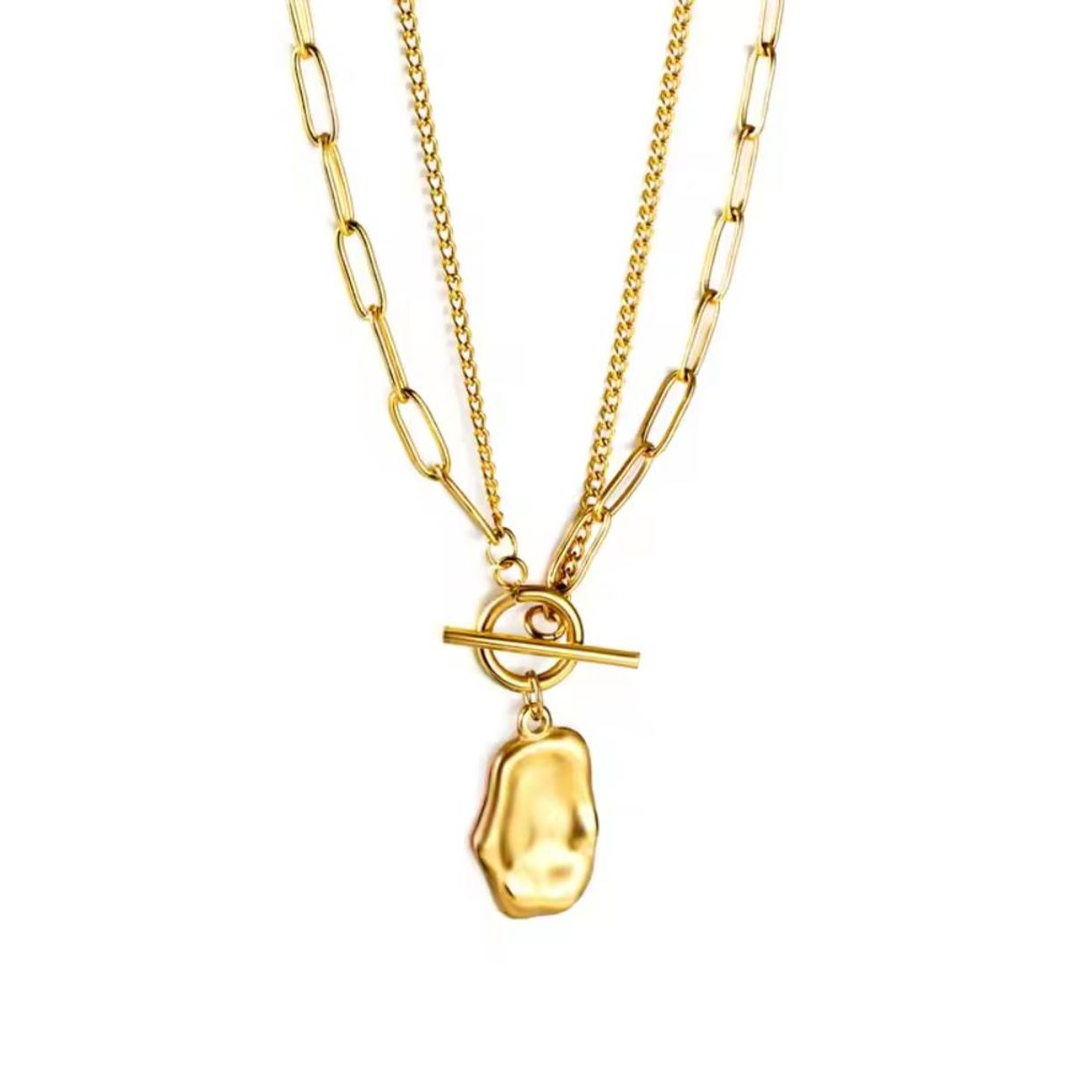 GENERICO - Collar Doble Ícaro Dorado Waterproof