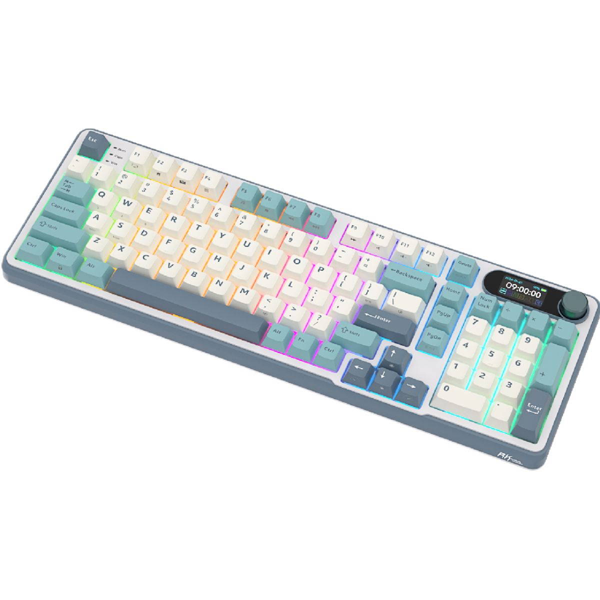 ROYAL KLUDGE - Teclado RK RK-S98 Inalambrico LIGHT CLOUD - CHARTREUSE SWITCH