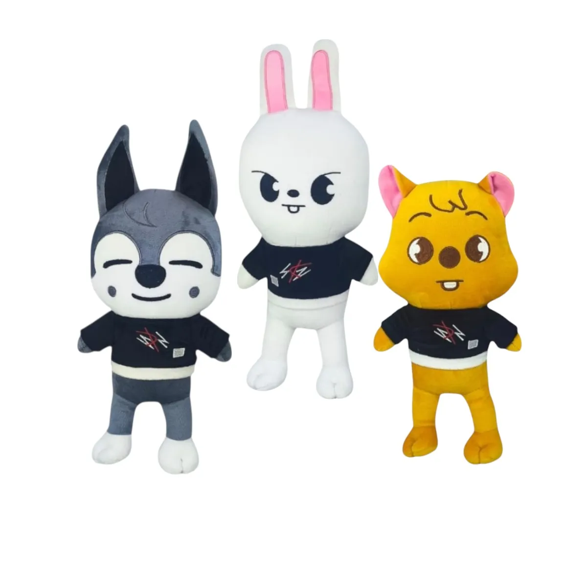 GENERICO - Pack 3 peluches Stray Kids Wolf Leebit Han Quokka